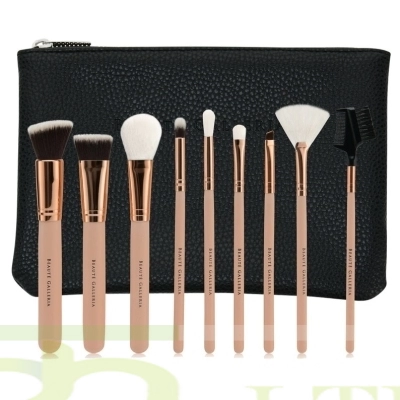 9pcs Makeup Brushes, Vegan Cruelty-Free Synthetic Bristles for Foundation