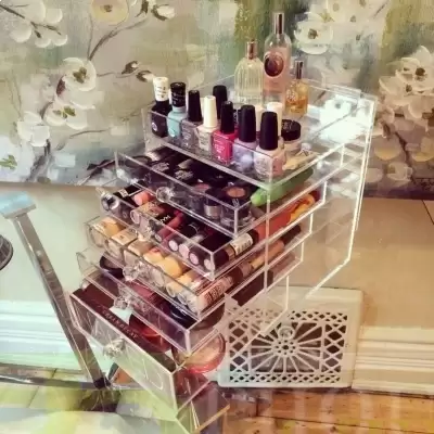 Clear Acrylic Makeup Organizer Beauty Cube